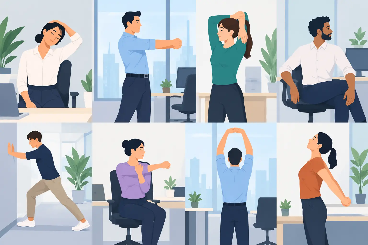 12 Best Stretches for Office Workers at Work